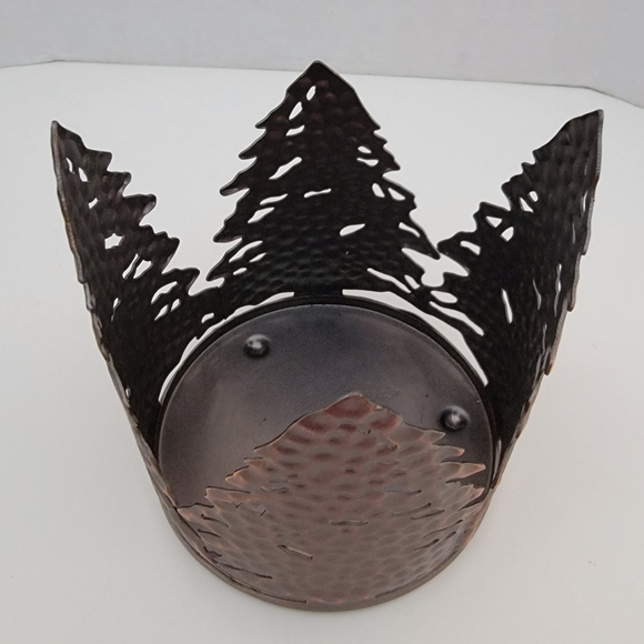 Bath &Body Works Bronze Metal Cutout Design Candle Holder Evergreens Pre-owned - Picture 4 of 10